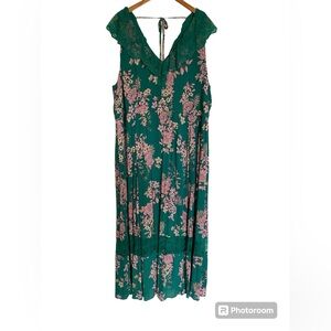 Flower green maxi dress from torrid size 4